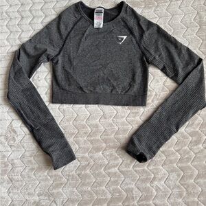Gymshark Dark Gray Long Sleeve Crop Top